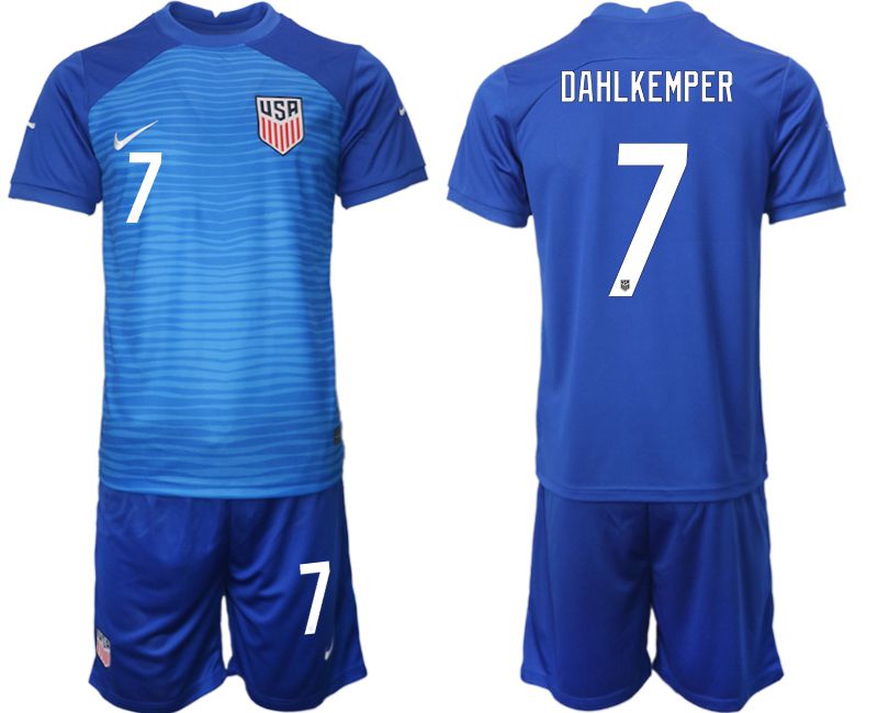 Men 2022 World Cup National Team United States away blue #7 Soccer Jersey